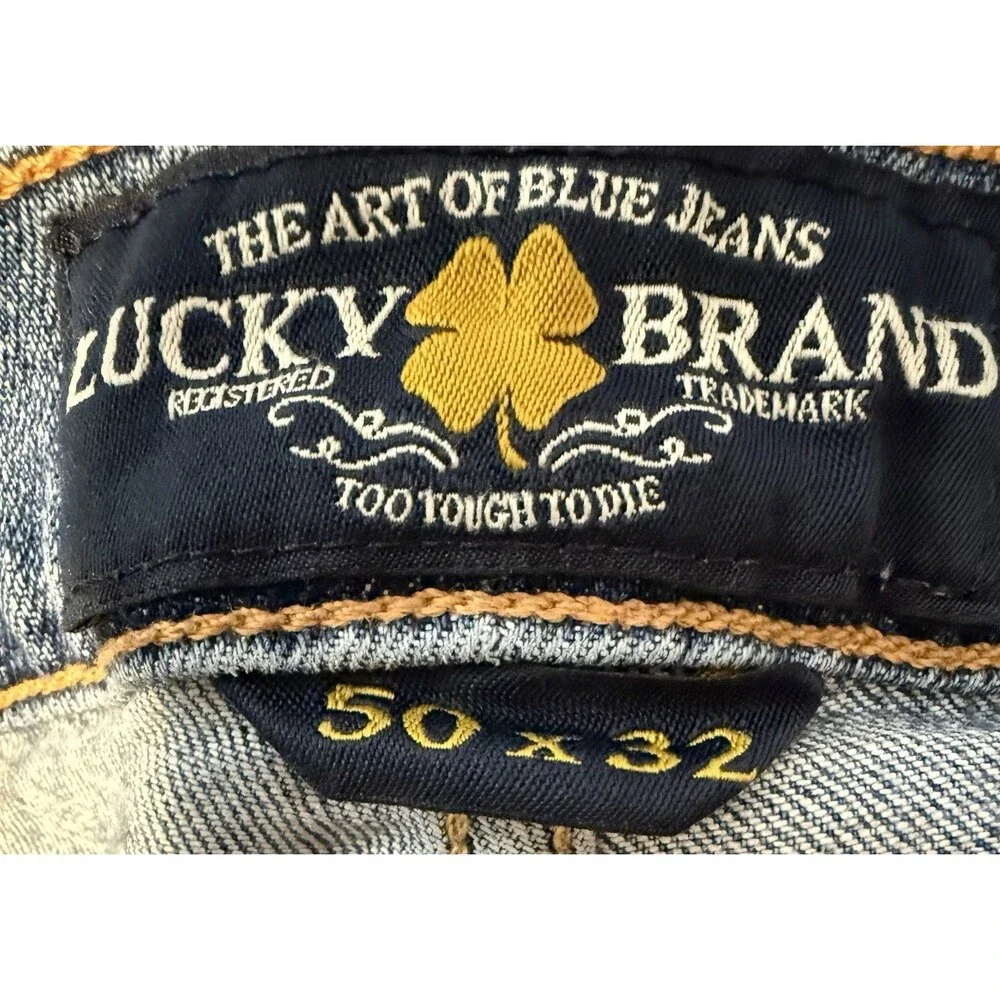 Lucky Brand 181 Relaxed Straight Jeans Men’s 50x32 Medium Wash Classic Denim
